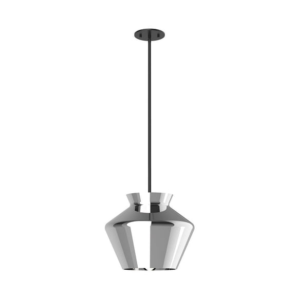 PD62013-BK/CH-Kuzco Lighting-Trinity - 21W LED Pendant-10.88 Inches Tall and 13.13 Inches Wide-Black Finish-Chrome Glass Color