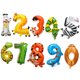 thumbnail image 1 of Gwong Juguete Número de animales Foil Globos Globs Fiesta de cumpleaños Boda Décor de Ballon Regalo Niño Gwong 13639, 1 of 7