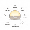 thumbnail image 5 of Sunrise Alarm Clock, White Noise Sound Machine for Bedroom, Natural Wake-Up Smart Light, Bluetooth Speaker, Dimmable Clock, Screen-Free Design for Adults Kids Baby Gifts - White, 5 of 7