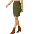 thumbnail image 5 of INSPIRE CHIC Women's A-Line Front Slit Knee Length Wrap Faux Suede Skirt, 5 of 7