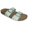 thumbnail image 1 of Soda Shoes Women Jesus Sandals Footbed Double Strap Functional Buckles Gladiator DUNYA-S Light Green Mint 8, 1 of 3