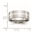 thumbnail image 2 of Cobalt Chromium 925 Sterling Silver Inlay Satin 8mm Band Ring Size 12.5 Ring for Women and Men, 2 of 2