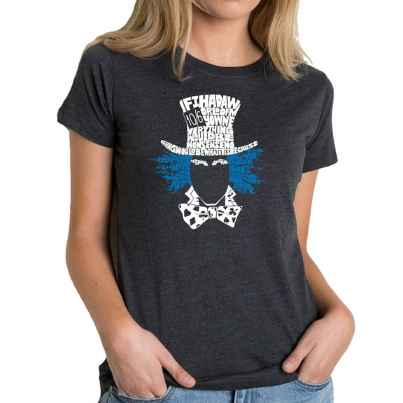 LA Pop Art Women's Premium Blend Word Art T-shirt - The Mad Hatter