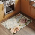 thumbnail image 3 of Farmhouse Pink Floral Bathroom Mats 2x3 FT,Non Slip Small Kitchen Mat,Spring Vintage Botanical Flowers Washable Soft Backed Front Door Throw Rugs Non-Shedding Indoor Outdoor Doormat for Entryway Sink, 3 of 8