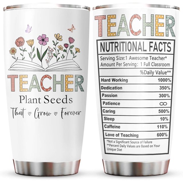 Teacher Appreciation Gifts 20oz Tumbler, Best Teacher Gifts for Women, Back to School, Birthday, Retirement, Celebrate Teachers' Dedication