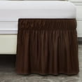thumbnail image 4 of UniVerse Bed Skirt Three Fabric Sides Elastic Wrap Around Dust Ruffled Solid Bed Skirts Easy On/Easy Off 16 Inch Tailored Drop, Chocolate, Twin/Full, 4 of 12