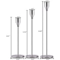 thumbnail image 3 of Juego de 3 candelabros negros mate para velas cónicas, candelabro decorativo para bodas, cenas, fiestas, se adapta a velas de 3/4 de pulgada de grosor y velas LED (soporte de metal para, 3 of 4