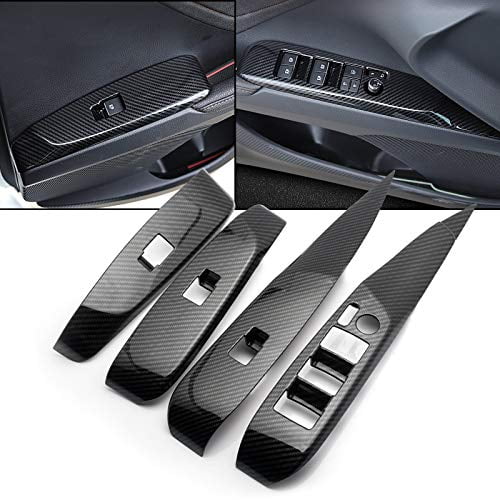 Xotic Tech Garniture de Panneau de Verrouillage de Porte et Fenêtre, Motif Fibre de Carbone, Compatible avec Camry 2018-2025 Sans Boutons de Siège Mémoire