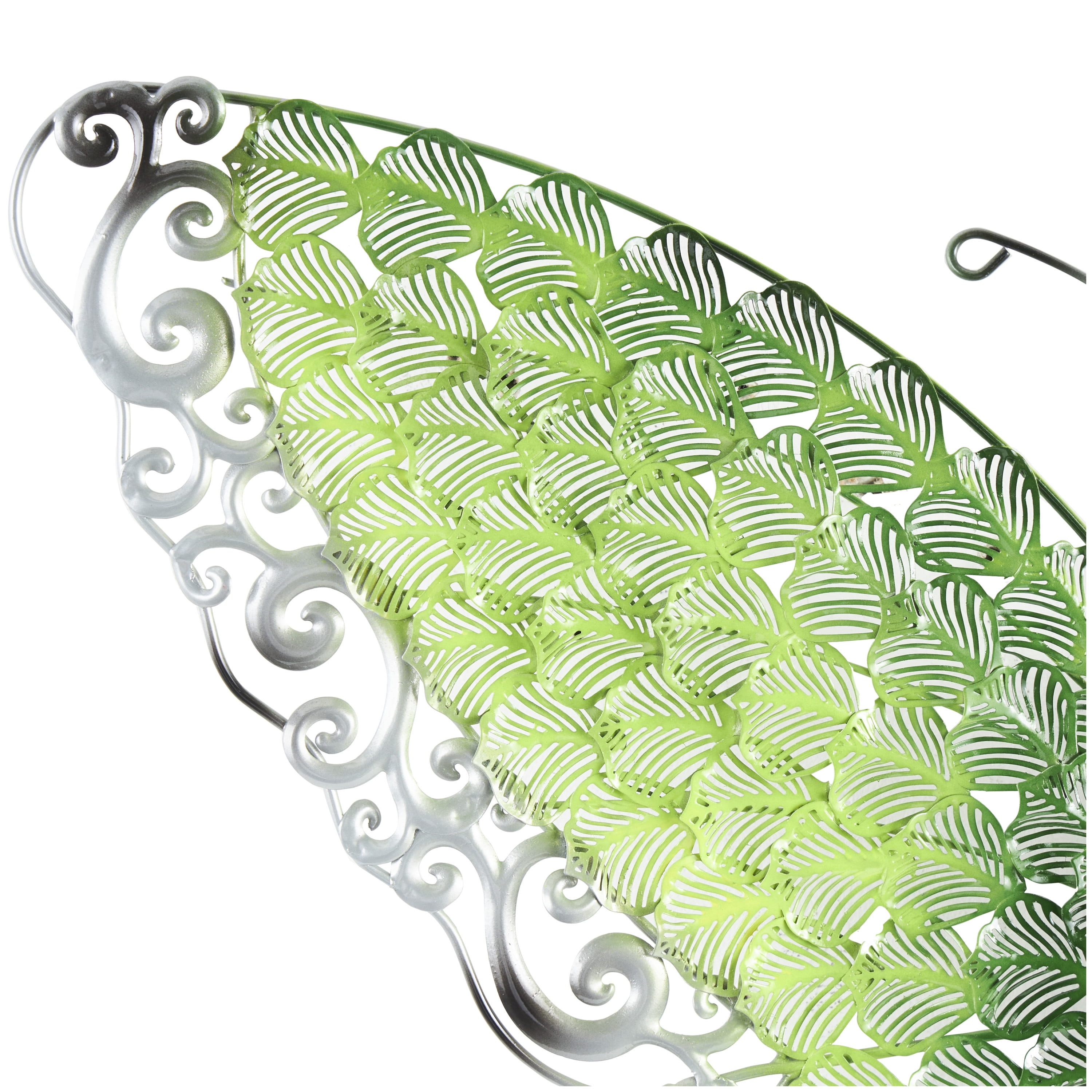 DecMode Green Metal Indoor Outdoor Butterfly Wall Decor