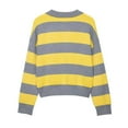 thumbnail image 4 of Wowcloth Woman's Casual Sweater, Striped with Turn-Down Collar, Pullover Long Sleeve for Daily Wear, 4 of 4