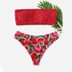 thumbnail image 4 of Gibobby Conjunto de Bañador Sexy Bikini traje de baño dos tubos traje de baño hasta piezas ropa de playa push-up mujer estampado traje de baño Tankinis c(Rojo,CH), 4 of 5