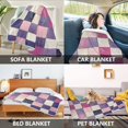 thumbnail image 2 of Yayeee Throw Blanket for Couch Soft Warm 60" x 80" Sofa Chair Bed Decoration, Pink and Purple Plaid Pattern, 2 of 7
