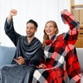 thumbnail image 5 of Winthome Wearable Blanket with Sleeves Soft TV Throw Blanket Machine Washable Size L Grey for Unisex Adult, 5 of 5