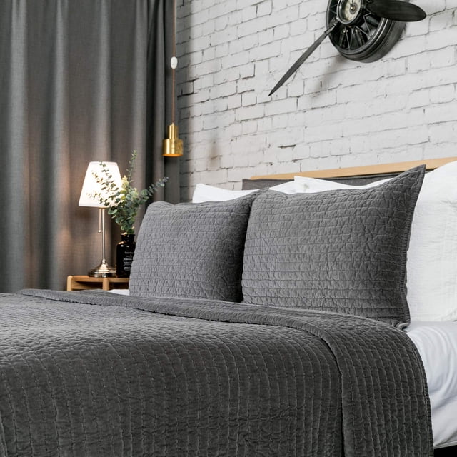 Edredón ELEGANT LIFE HOME Velvet Queen gris oscuro 210x230 cm
