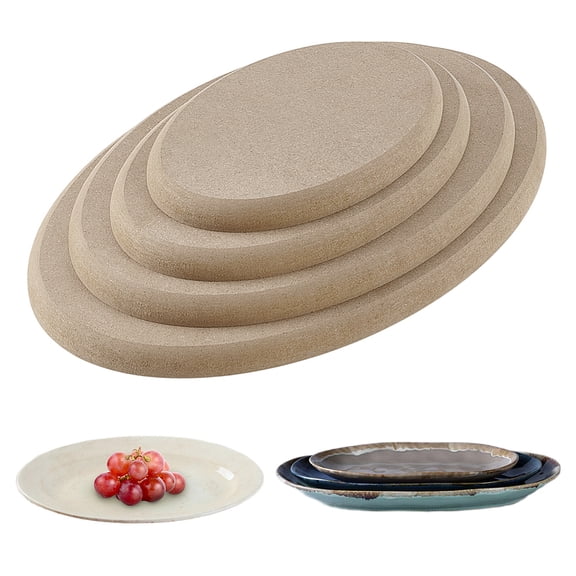 6 Size Oval Pottery Molds for Handbuilding MDF Wood Boards Slump Molds Ceramic Mold Pottery Forms Drape Mold for Clay Plate Forming Ceramics Pottery Studio DIY