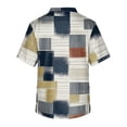 thumbnail image 5 of Domuza Scrub Tops Men Plaid Stripe Graphics V Neck Short Sleeve Nursing Uniform Big and Tall Soft Comfy Medical Scrub Tops with 3 Pockets Blue L, 5 of 5