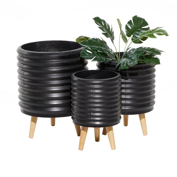 CosmoLiving by Cosmopolitan Black Magnesium Oxide Planter (3 Count)