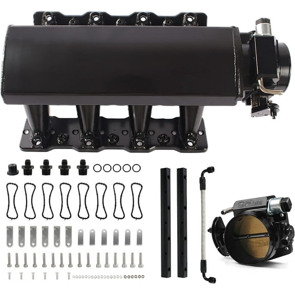 YIUIY For LS LS1 LS2 LS6 Intake Manifold Compatible with Chevy 4.8 5.3 6.0 6.2 with 92mm Throttle Body Kits