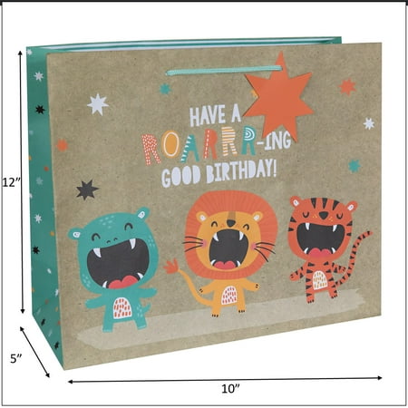 Way to Celebrate! Jungle Roar Large Paper Gift Bag