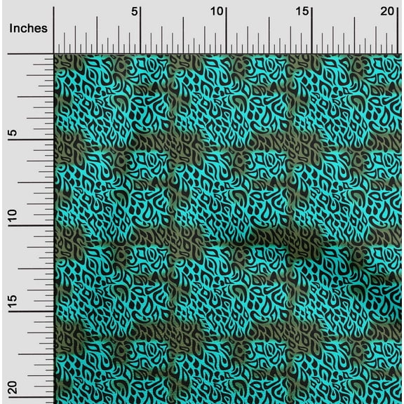 oneOone Georgette Viscose Aqua Blue Fabric Animal Skin Diy Clothing Quilting Fabric Print Fabric By Yard 42 Inch Wide-ZTY