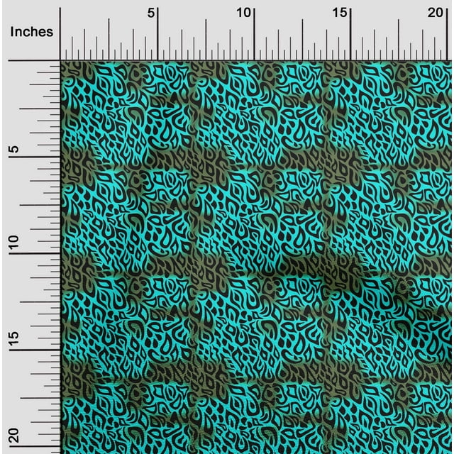 oneOone Polyester Spandex Aqua Blue Fabric Animal Skin Fabric For Sewing Printed Craft Fabric By The Yard 56 Inch Wide-R8P