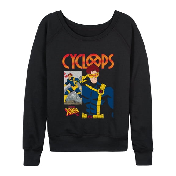 X-Men - Cyclops Comic Cover Lightweight French Terry Wide Neck Long Sleeve Graphic Shirt