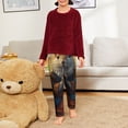 thumbnail image 6 of Wukai Maple Leaf Meditating Squirrel Print Teenagers' Pajama Pant Sleep Pajama Lounge Pant PJ Bottoms with Pockets and Button Fly(Available in Big & Tall)-Small, 6 of 6