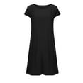 thumbnail image 3 of fatyb Womens Casual Dresses Summer Short Sleeve Pocket Dresses for Women Lightweight Plain Midi Dresses, 3 of 7
