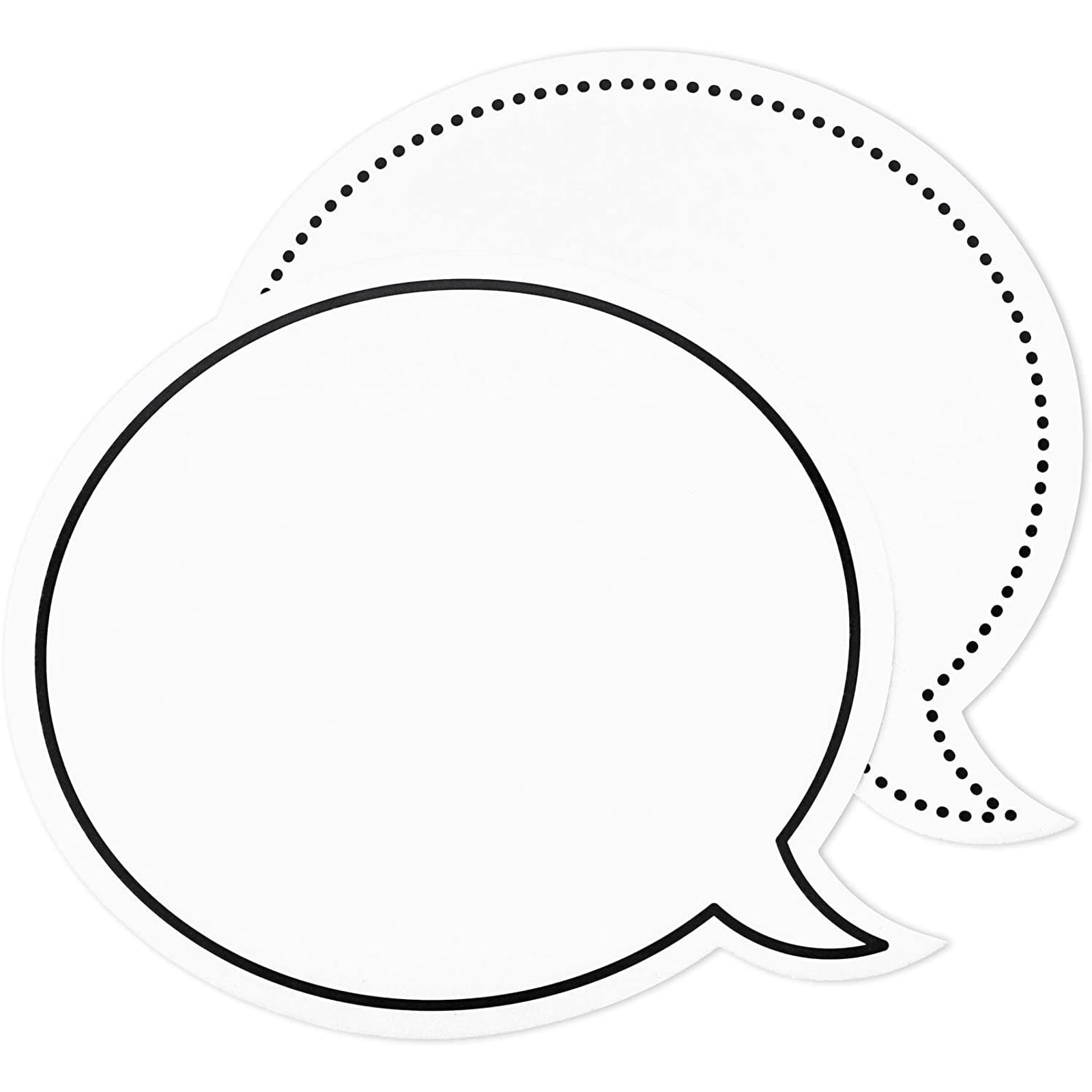 48-Pack Laminated Erasable Speech Bubble Cutouts for Bulletin Board, 9 X 8 inches