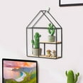 thumbnail image 5 of Small House Shape Double Layer Wall Shelf No Drill Home Decor Storage Rack Wall Mounted Organizer for Room Decor, 5 of 6