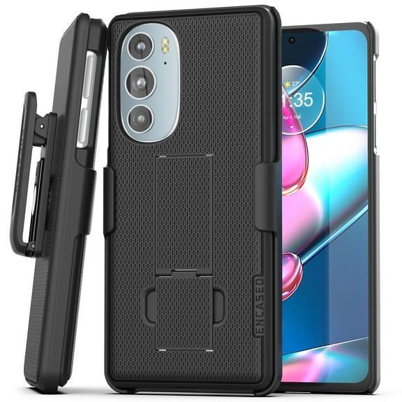 Encased DuraClip for Motorola Edge Plus Belt Clip Case (2022) Ultra Slim Cover with Holster for Moto Edge  (Black)