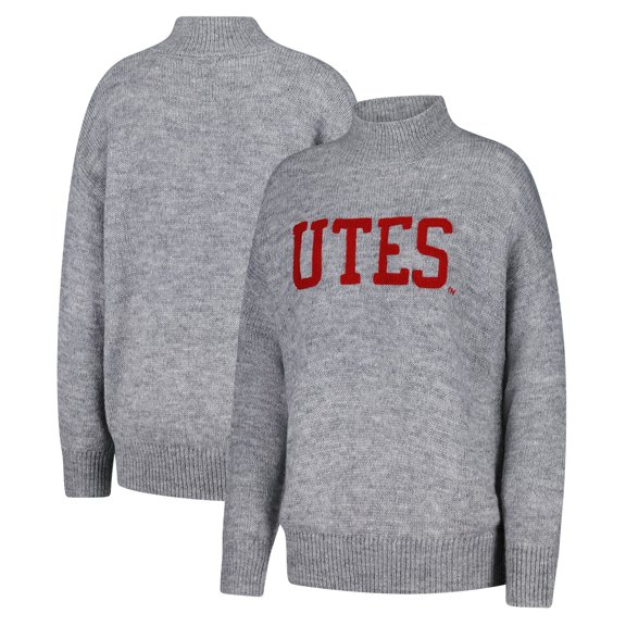 Women's Gameday Social Gray Utah Utes Oversized Varsity Sweater