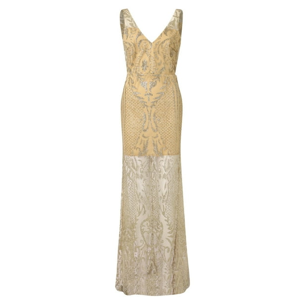 christmas party dress gold Spotlight Shine Sequin Wrap Dress in Gold