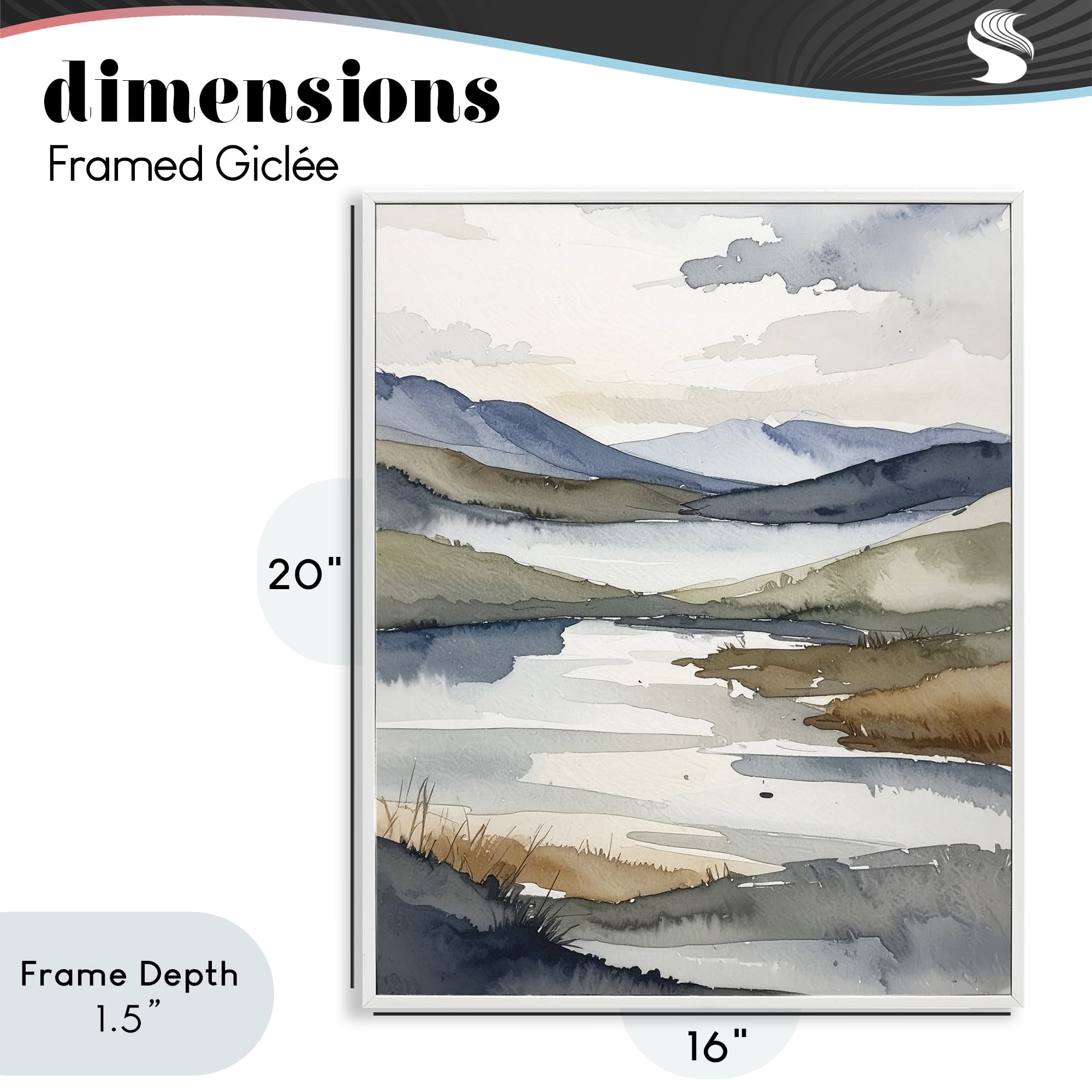 Stupell Industries Flow Of Water Pond White Framed Giclee Art, design by Alonza Saunders