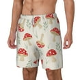 thumbnail image 2 of Balery Cartoon Flat Mushrooms Mens Swim Trunks Swim Shorts for Men Quick Dry Inseam Beach Shorts with Compression Liner Pocket-3X-Large, 2 of 9