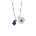 thumbnail image 2 of Delight Jewelry Resin Blue Snow Owl Silvertone Script Initial Disc - E - Charm Necklace, 20"+3", 2 of 4