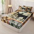 thumbnail image 2 of Castle Fairy Rustic Moose Zipper Twin Comforter Sets with Fitted Sheet and 2 Pillowcases,Vintage Leaves Plaid Zipper Bedding Set,Brown Orange Cream,Black Reversible,4-Piece, 2 of 6