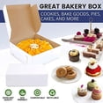 thumbnail image 3 of [25 Pack] Pastry Boxes - 7 x 7 x 3 Inches White Bakery Box for Cookies, Compostable Kraft Paper Cardboard for Baked Goods Packaging, Cake, Food Treat, Donut, Cupcake, Candy, Bread, Bridesmaid Gift Box, 3 of 3