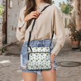 thumbnail image 4 of HELLHERO Green Leaf Pattern Sling Bag, Fashion Shoulder Bag PU Leather Waterproof Casual Shoulder Bag for Daily Shopping, 4 of 6