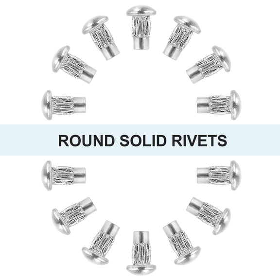 STOBOK Solid Rivets, Silver Aluminum Alloy, for Fixing Use, Rust-Resistant, Durable 1500Pcs