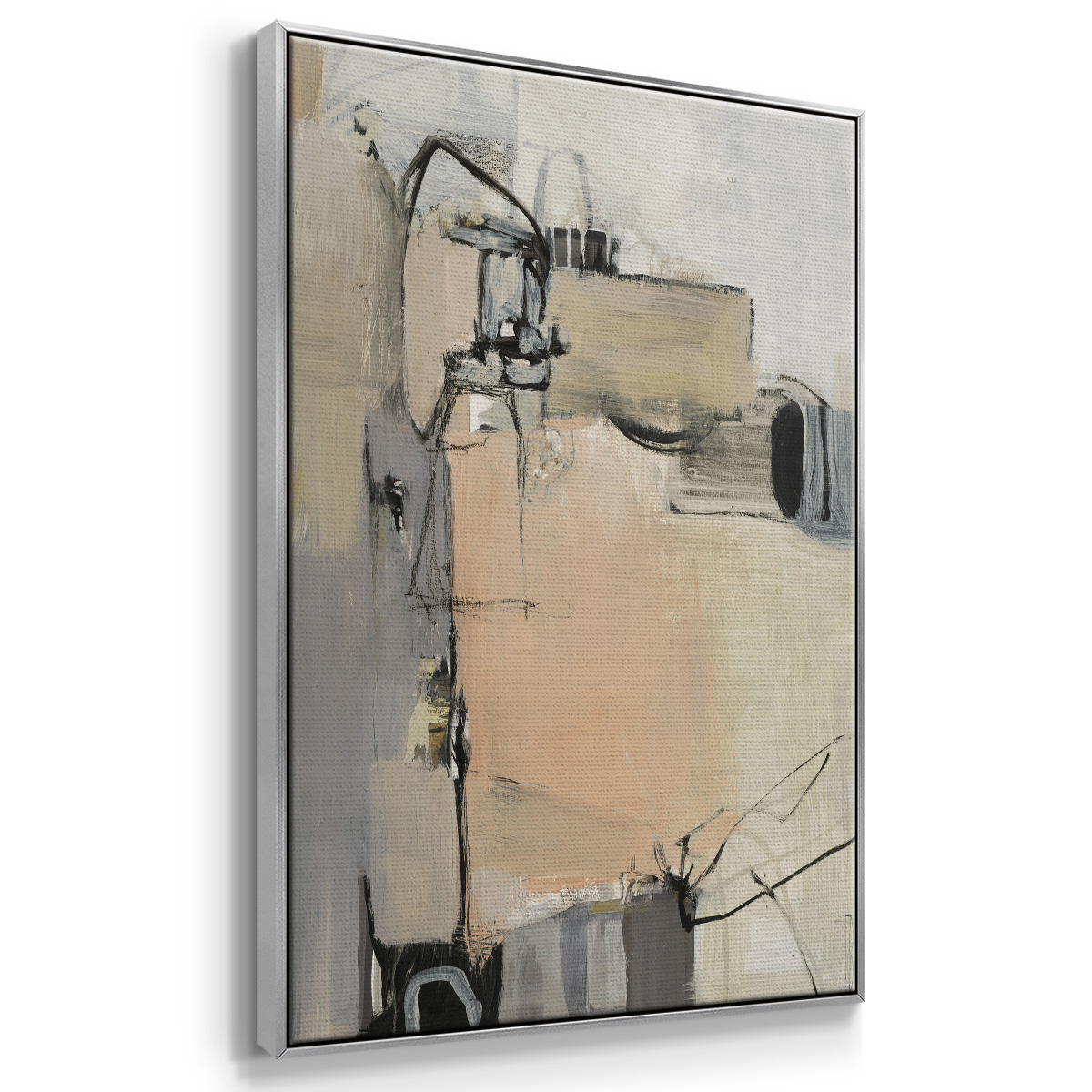 Sandstone Framed Premium Gallery Wrapped Canvas - Ready to Hang - 17 x 25 - Silver Floating Frame