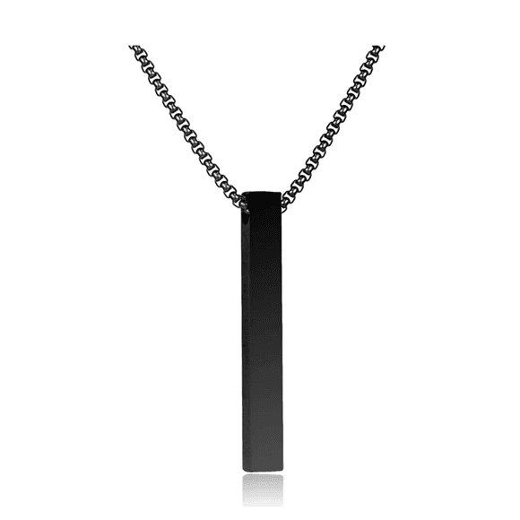Collar Hombre Barra Rectangular Negra