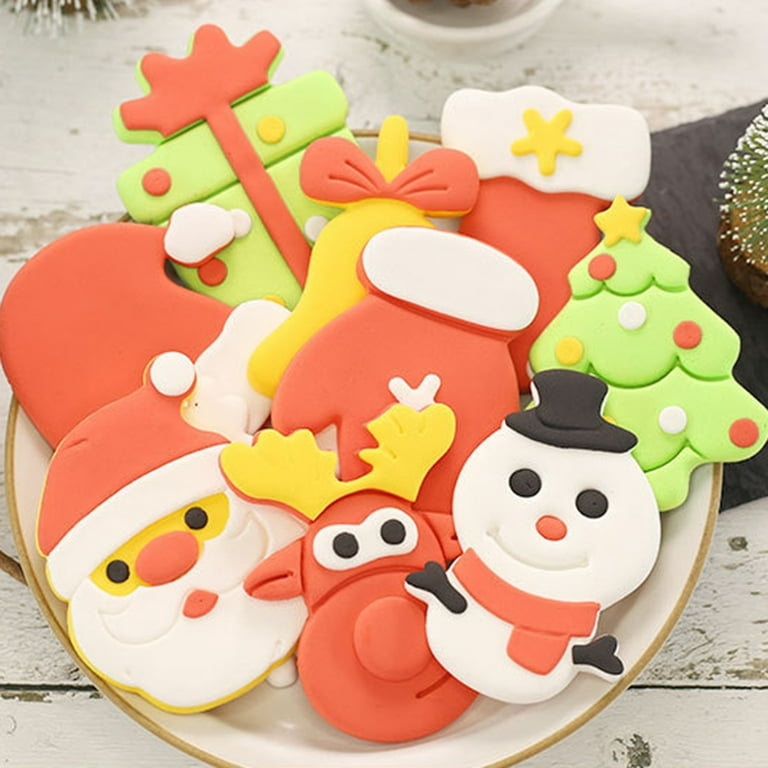 Silicone Mold, 3d Santa Claus Snowman Gingerbread Man Fondant Mold