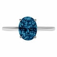 thumbnail image 7 of Solitaire Engagement Ring for Women - 2ct Natural London Blue Topaz in 14K White Gold Promise Ring, 7 of 7