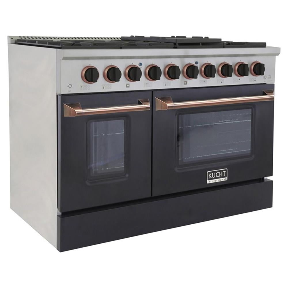 Pemberly Row 48" Stainless Steel Propane Gas Range in Silver/Gold