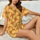thumbnail image 4 of Balery Peanuts6 Conjunto de Pijama para Mujer con Estampado, Dos Piezas de Manga Corta y Shorts, Ropa de Dormir Suave con Cuello Redondo y Bolsillos-X-Large, 4 of 6
