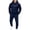 Navy, variant on Babcutegg Mens Letter Print Outfit 2-Piece Hooded Sweathsirt and Jogger Sweatpants Loose Casual Set Coffee Size M