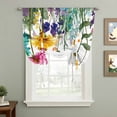 thumbnail image 2 of Spring Floral Tie Up Curtains for Windows, Adjustable Balloon Window Shades, Yellow Pink Flowers Farmhouse Botanical Kitchen Window Treatments Adjustable Roll Up Curtain for Basement/Nursery 52"x45", 2 of 8