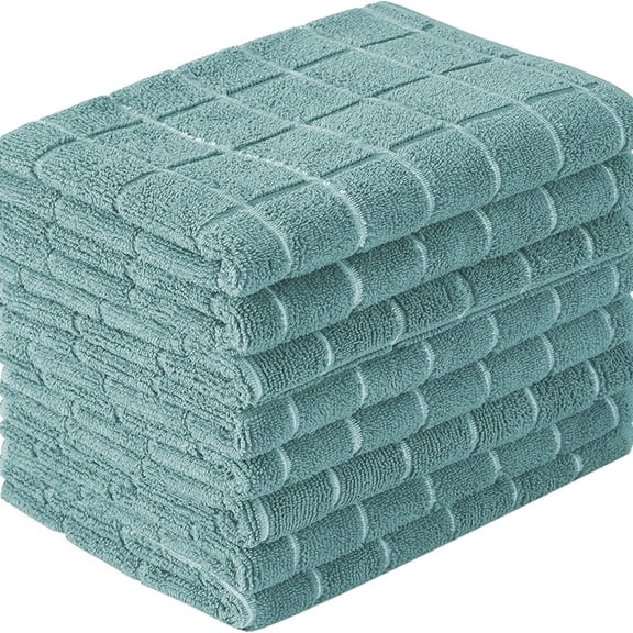 8 Packs Kitchen Dishcloths 11.8x11.8 Inches 100% Cotton Kitchen Dish Cloths for Washing Dishes Scrubbing Wash Cloths Dish Towels,Teal