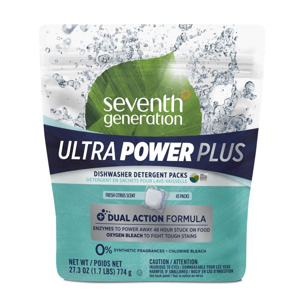 Seventh Generation Ultra Power Plus Dishwasher Detergent Packs, Fresh